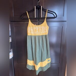 Green Bay Packers Green and Yellow Women's Cotton Dress